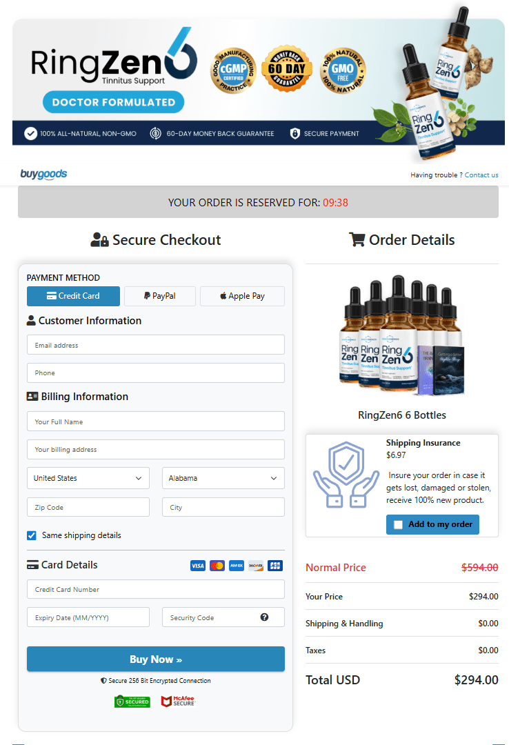 RingZen6 order page